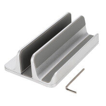 Aluminum Alloy Laptop Holder Protective and Stable Design for MacBook Surface Chromebook Gaming Laptops, Non Slip Silicone Vertical Stand with