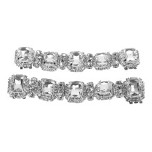 Rhinestone Shoes Buckle Crystal 9.5x1.8cm 2pcs