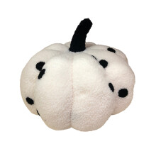 Supermyk plysj gresskarpute til Halloween-dekorasjon, teddy fleece-pledd, 3D-simulert gresskarpute, kreativ romdekorasjon, 28 cm i hvitt