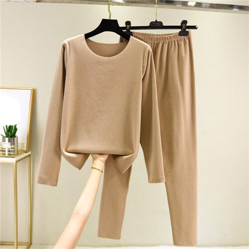 Dampyjamasset med fleecefoder, khaki, XXL 1