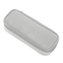 Grande astuccio in poliestere grigio 23x10x5cm con tasca in rete