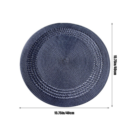 Woven Placemats Solid Navy Insulation Table Mats 4 Pack 2