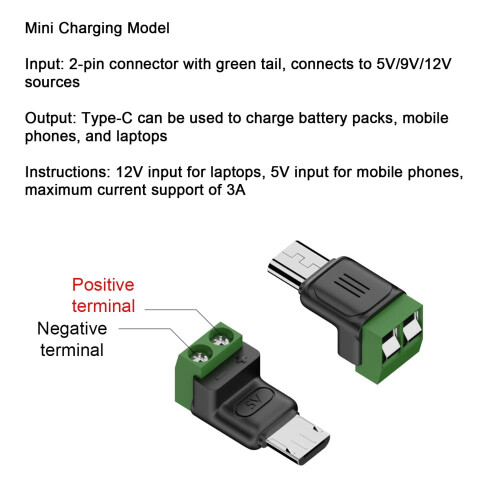 Προσαρμογέας ακροδεκτών USB-C σε βίδα 2 ακίδων για βιομηχανική/επιστημονική χρήση, 2
