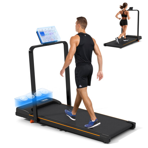 Folding Treadmill 1-10km/h LED Display Black 1