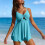 Women's Tankini Swimsuit with Tummy Control and Tie-Front 4