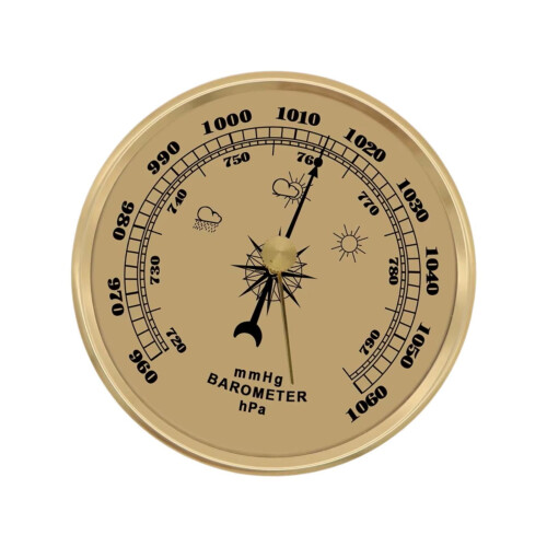 Barometer Weather Station 9cm Wall Mount Decorative Metal Frame Embedded Aneroid 1