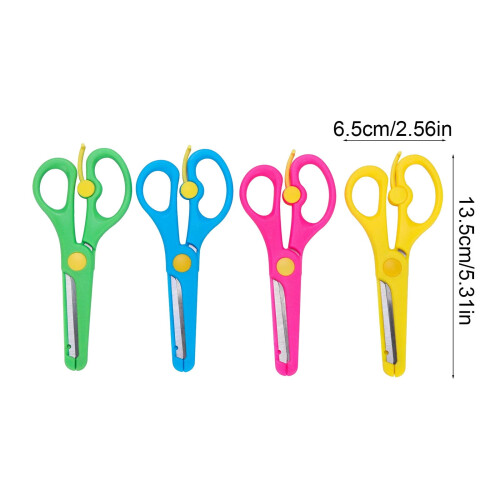 Plastic-Edge Safety Scissors with Spring Mechanism 4 pcs 2
