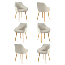 (Beige, Set of 6) Goeurvant Dining Chairs