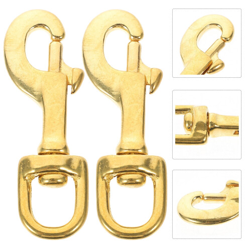 2pcs Brass Swivel Snap Hooks Flag Pole Belt Rope Clips 1