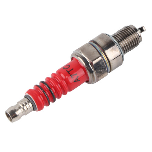 High Performance Unipolar Spark Plug for Scooter ATV Quads 50cc-150cc, Silver & Orange