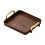 Bandeja rectangular de PVC con reposabrazos, color marrón. 2