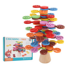 Juego de apilamiento para niños, juguete de equilibrio inspirado en Montessori con coloridos bloques de madera diseñados para fortalecer las