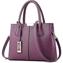 (Purple) Women Handbag Messenger Bag Leather Crossbody Purses And Handbags For Women