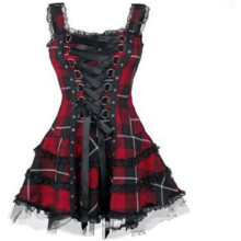 (S, Red) Women's Dresses Women's Plus Size Lace Skirts Medieval Dresses Sleeveless Skirts