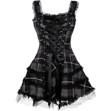 (L, Black) Women's Dresses Women's Plus Size Lace Skirts Medieval Dresses Sleeveless Skirts