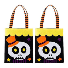 (Skeleton) Halloween Decorations Halloween Bag Cute Bat Skeleton Pumpkin Ghost Spider Non-woven Gift Bags,halloween Trick