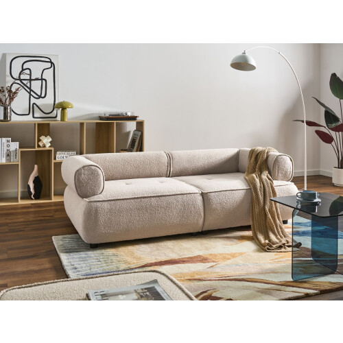 Beliani Sofa 3 Seater SALLA Boucle Beige 1