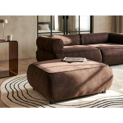 Beliani Ottoman SALLA Fabric Dark Brown 1