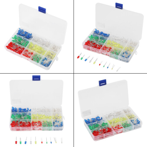 Forward Voltage Rated LED Components Super Bright Light Emitters Bright Diodes With Storage Case For Electronic And Electrical Experiments Round Head 1