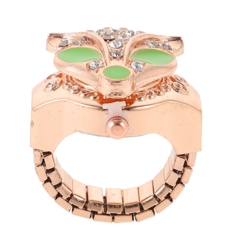 3Stk Schwarze Fingeruhren Schmuck Ringuhr Elegant 1