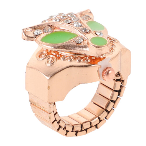 3Stk Schwarze Fingeruhren Schmuck Ringuhr Elegant 2
