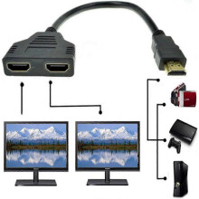 HDMI Splitter 1 in 2 Out, 1080P HDMI Male to Dual HDMI Female 1 to 2 Way Cable, for TV Monitor Projector