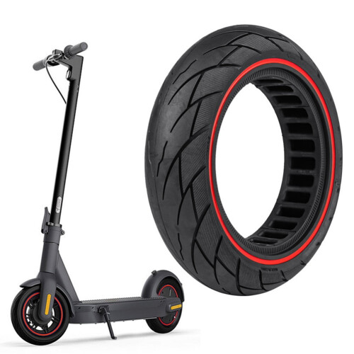 Pneu sólido off-road de 10 polegadas (10x2,50) para patinete elétrico Ninebot Max G30, vermelho. 1