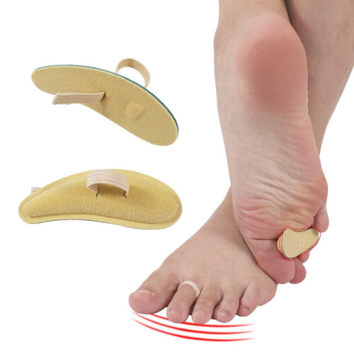 1pair Crescent Shaped Chamois Leather Toe Props, Comfortable Elasticated Toe Loop 1