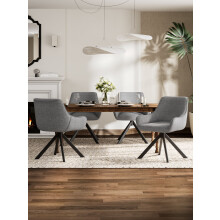 (Dove Grey, Set of 2) GOEURVANT Swivel Dining Chairs