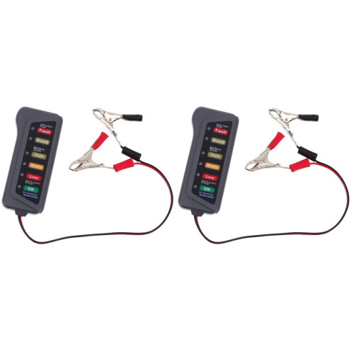 2Stk Auto- Und Batterietester 12V Digitaler Grau 2