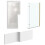 NES Home Nes Home Right Hand L Shaped Shower Bath With Front Panel & Brushed Brass Screen 2