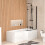 NES Home Nes Home 1700mm x 850mm  Right Hand L Shaped Bath, Panel, Screen Matte Black 1