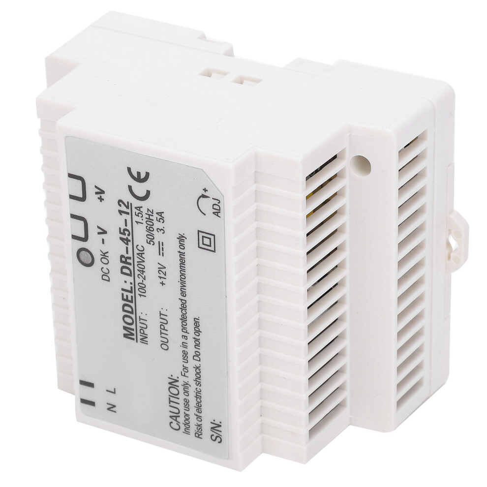 Dr-45-12 45W 12V Ip20 Industrial Din Rail Power Supply, Abs, Compact 6951391573342