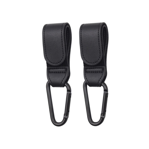 4 Pack Adjustable Stroller Hooks for Diaper Bags, Black Stroller Accessories 2