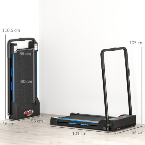 Folding Motorised Home Treadmill 1-6km/h Black 1