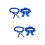 2Sets Strumpfbänder Dunkelblau Schmuck Schleifen Set 7