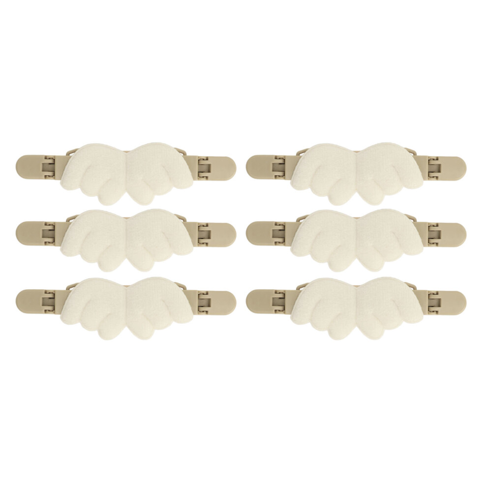 10Pcs Plastic Cinch Clips for Clothing, Duckbill Shape White Wing