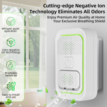 (British standard) New Air Purifier for Home Office with Negative Ion Filter, Removes Smoke Odor, Suitable for Bathroom, Quiet and Energy Efficient