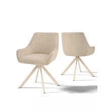 (Beige, Set of 2) GOEURVANT Swivel Dining Chairs