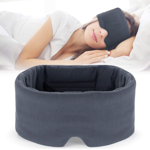 (grayish white) New Breathable Sleep Mask for Deep Sleep, Oversized Light Blocking Eye Mask for Naps