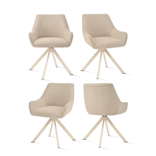 (Beige, Set of 4) GOEURVANT Swivel Dining Chairs