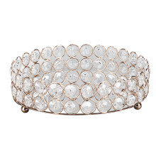 Crystal Cosmetic Makeup Tray Round20cm Mirrored Metal