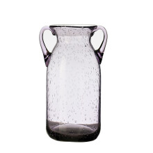 Décoration moderne : artisanat exquis, décor élégant, cadeau idéal, vase à fleurs en verre robuste avec infusion d'air, vase à double anse,