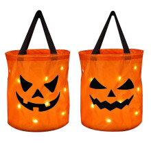 2-Pack Halloween LED Candy Bags, Polyester, 35x25x20cm