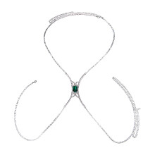 (One Size, Silver) Body Chains for Women Rhinestones Design Nipple Chain Stylish Chest Chain Jewelry for Bedroom Games Party& Daily Life