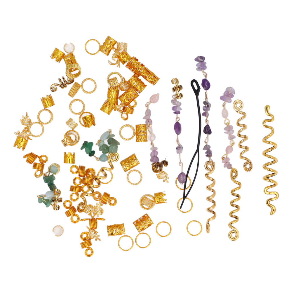 Natural Colored Crystal Stone Hair Braid Accessories Hair Charms For Braids With Exquisite Patterns And Easy To Wear Spiral Coils For Rave Festival