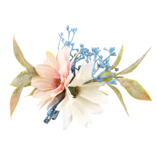Serviettenring mit Blumenmuster, Seide & Stroh, 3,8 cm