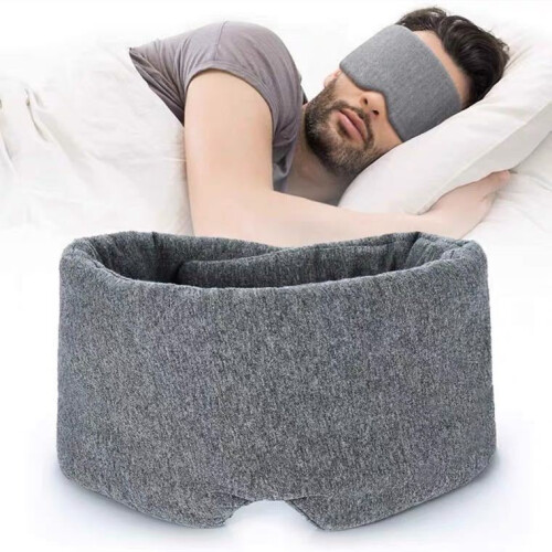 (Light gray)New Breathable Sleep Mask for Deep Sleep, Oversized Light Blocking Eye Mask for Naps 1