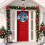 Artificial Christmas Wreath with Bow Blue 4