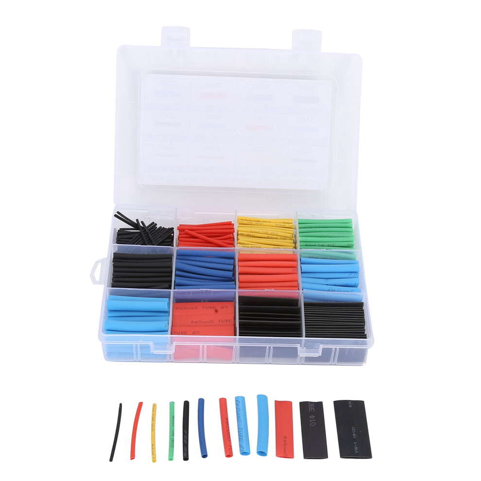 Professional Tools For Various Repairs And Diy, Heat Shrink Tubing Kit With Fast Shrinkage, Polyolefin Shrink Tube In A Plastic Organizer, Color 9425574274960